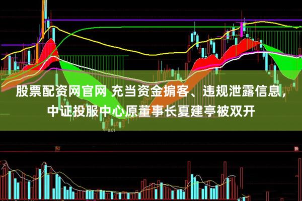股票配资网官网 充当资金掮客、违规泄露信息，中证投服中心原董事长夏建亭被双开